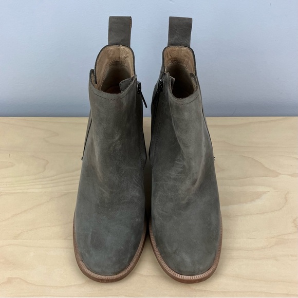 UGG Women’s Size 6.0 Pixley Stacked Heel Ankle Booties Zip Gray Taupe Nubuck - Picture 4 of 11